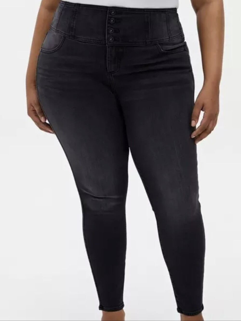 EUC Corset Black Skinny Stretch High-Rise Jean Plus Size